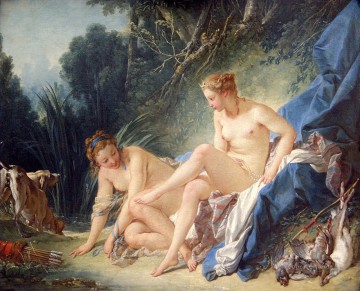  francois painting - Diana getting out of her ba Francois Boucher